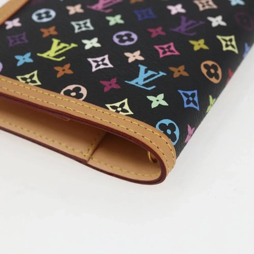 LOUIS VUITTON Multicolor Agenda PM Day Planner Cover Black R20895 Auth 157619SM